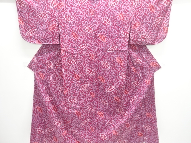 JAPANESE KIMONO / ANTIQUE TAISHO ROMANTIC LEAF PATTERN KIMONO / TAISHO